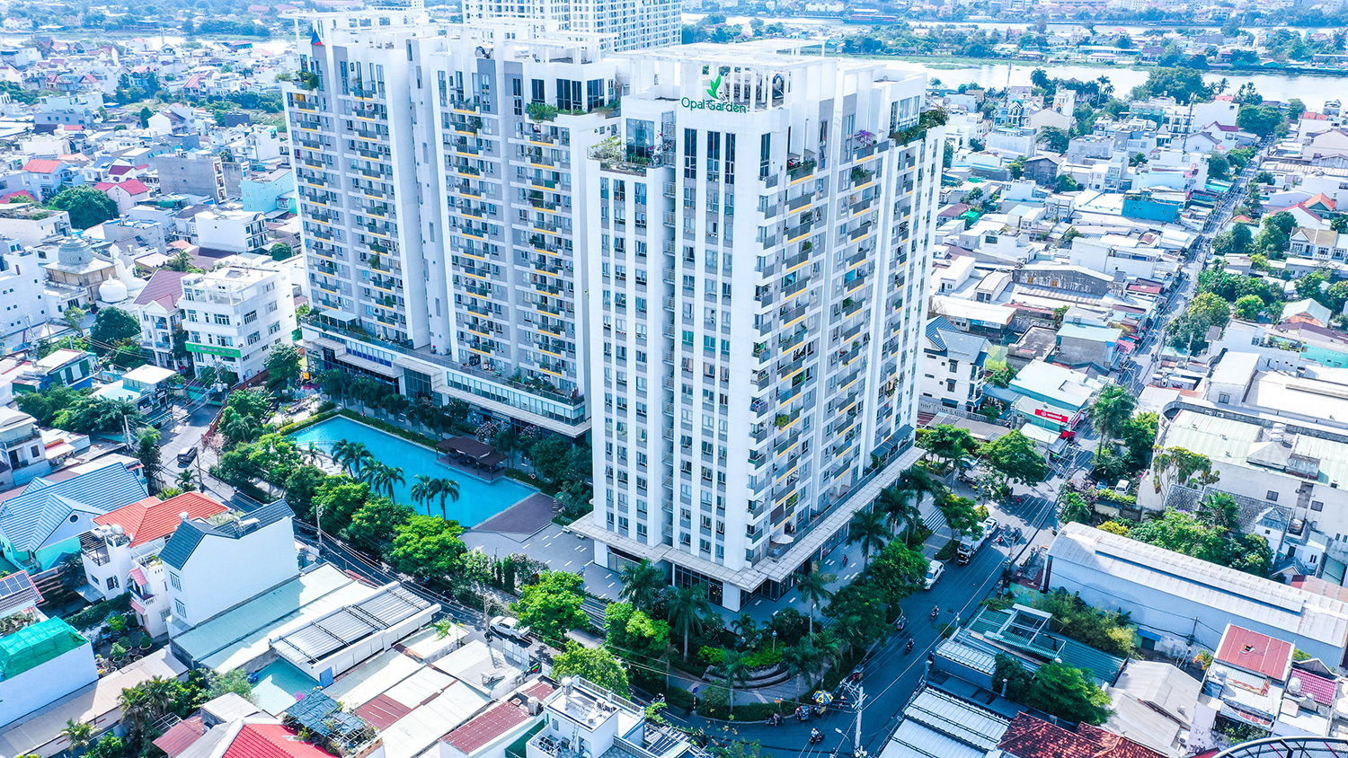 Phối cảnh tổng thể bốn tòa tháp Opal Garden