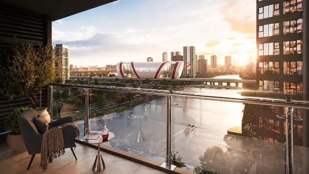 Phối cảnh góc nhìn từ căn hộ Cloud9 Tower. Ảnh: The Privé