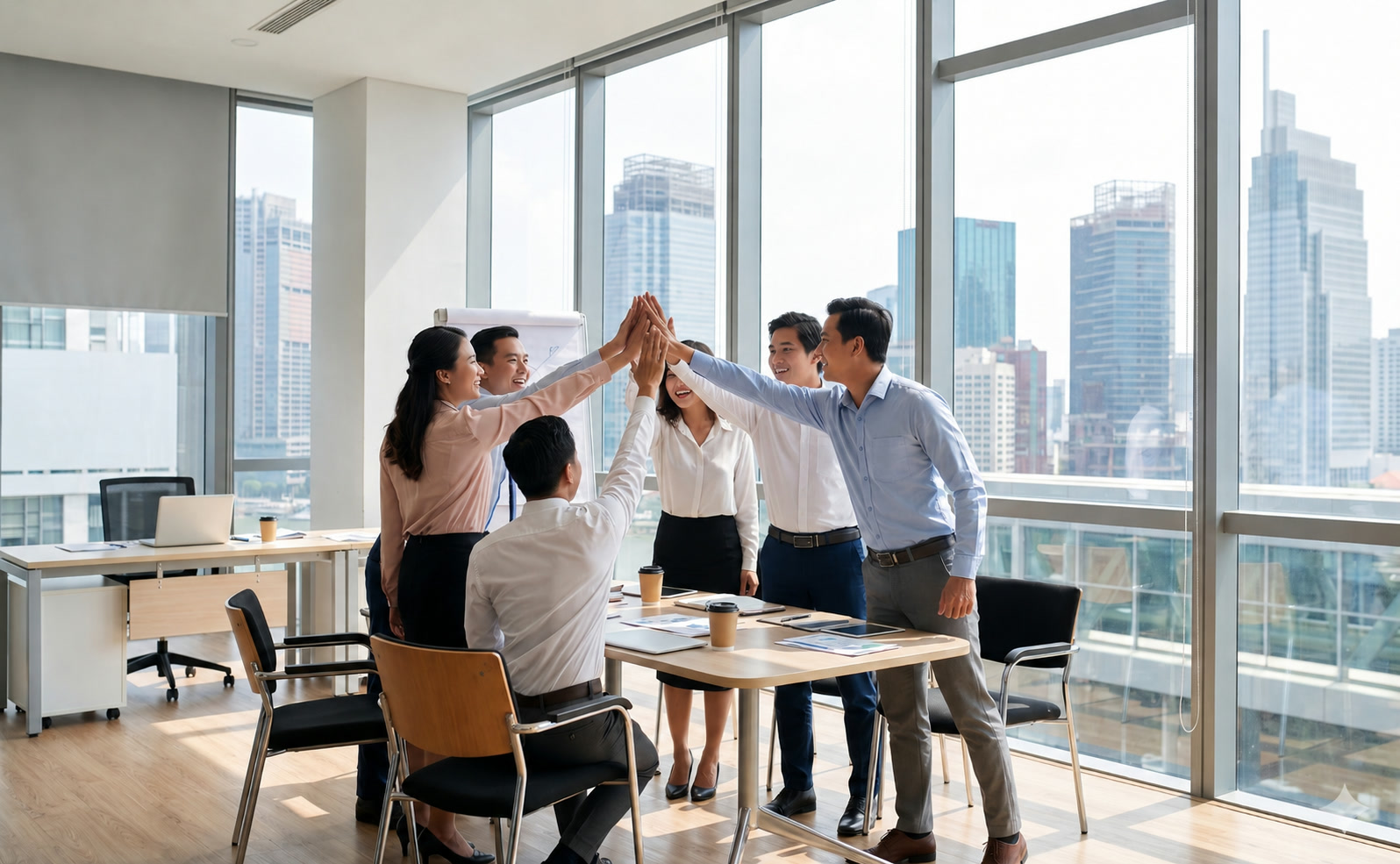 Đội ngũ BLUEMARQ Development cùng hợp tác trong môi trường làm việc